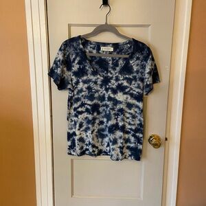 Lucky Brand Blue and White Tie-Dye T-Shirt